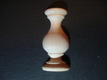 Wooden half round base finial 0117