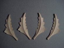 4 Items Walnut Wood Application leaves for Furniture and Clock 0125